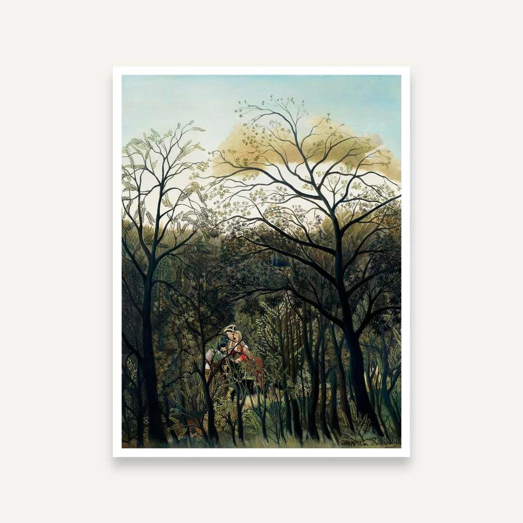 Forest Scenery Painting for Living Room | Henri Rousseau Nature Wall Art | Giclée Print 4 :5 Vertical Premium Wall Art Canvas by MeriDeewar