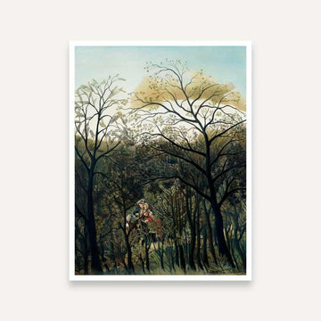 Forest Scenery Painting for Living Room | Henri Rousseau Nature Wall Art | Giclée Print 4 :5 Vertical Premium Wall Art Canvas by MeriDeewar
