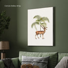 Forest Stag & Palm — Elegant Deer Botanical Wall Art 2 : 3 Vertical Premium Wall Art Canvas by MeriDeewar