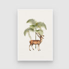 Forest Stag & Palm — Elegant Deer Botanical Wall Art 2 : 3 Vertical Premium Wall Art Canvas by MeriDeewar