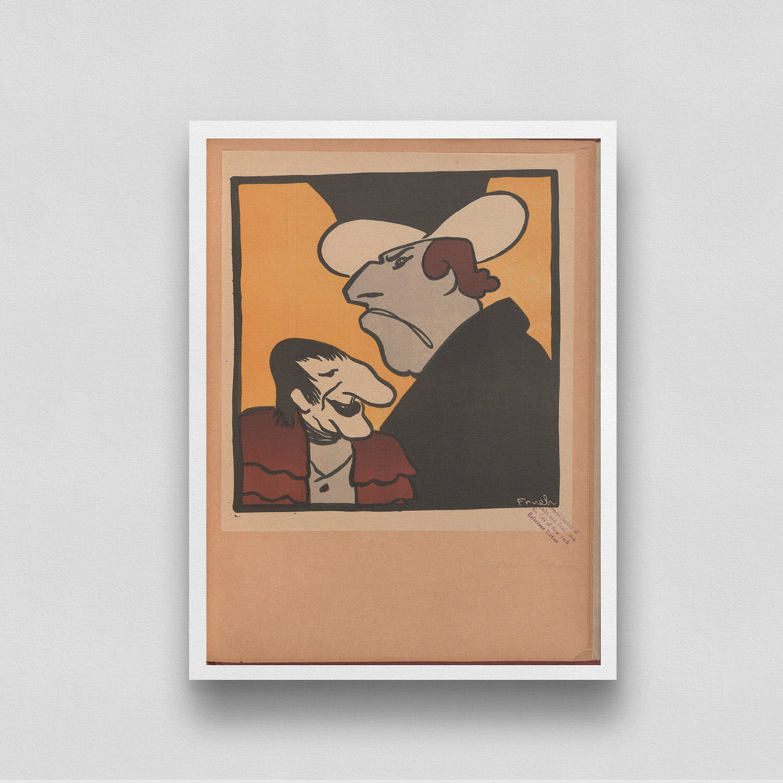 Francis Wilson and De Wolf Hopper Poster by  Lieber and Lewis 3 : 4 Vertical New Premium Wall Art Canvas by MeriDeewar