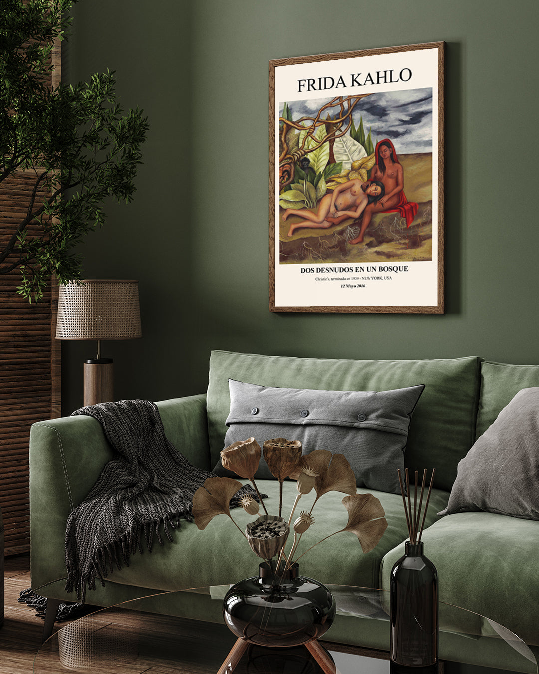 Frida Kahlo Dos Desnudos en un Bosque Product Painting 3 : 4 Vertical New Premium Wall Art Canvas by MeriDeewar
