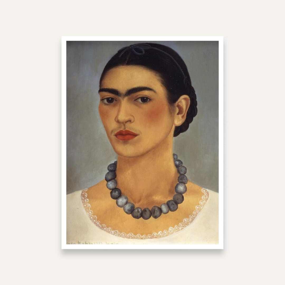 Frida Kahlo Self Portrait Painting for Living Room | Iconic Wall Art Print 3 : 4 Vertical Premium Wall Art Canvas by MeriDeewar