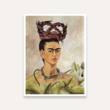 Frida Kahlo Self Portrait Painting for Living Room | Iconic Wall Art Print India 3 : 4 Vertical Premium Wall Art Canvas by MeriDeewar