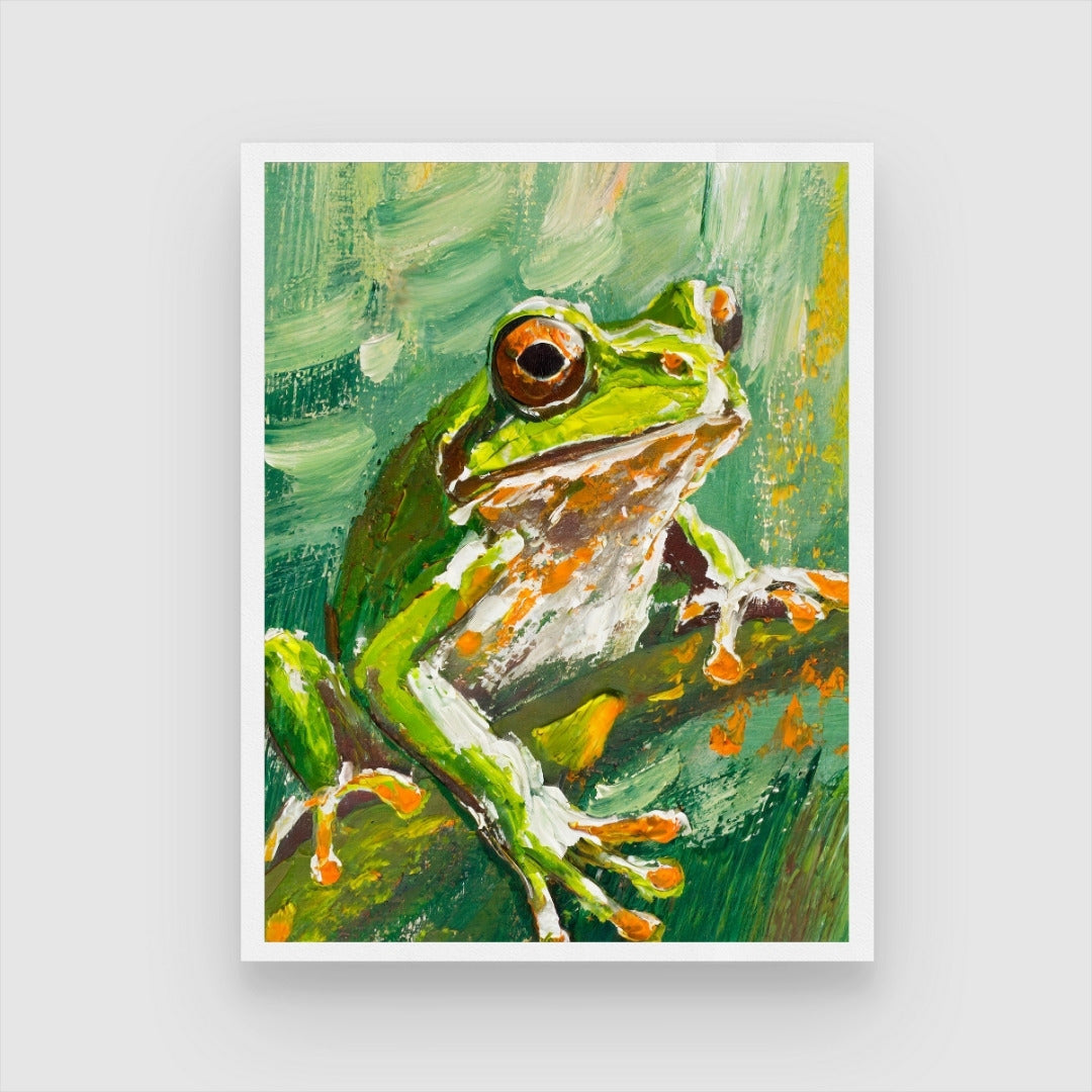 Frog Abstract Painting: Artistic Touch for Modern Spaces 3 : 4 Vertical New Premium Wall Art Canvas by MeriDeewar