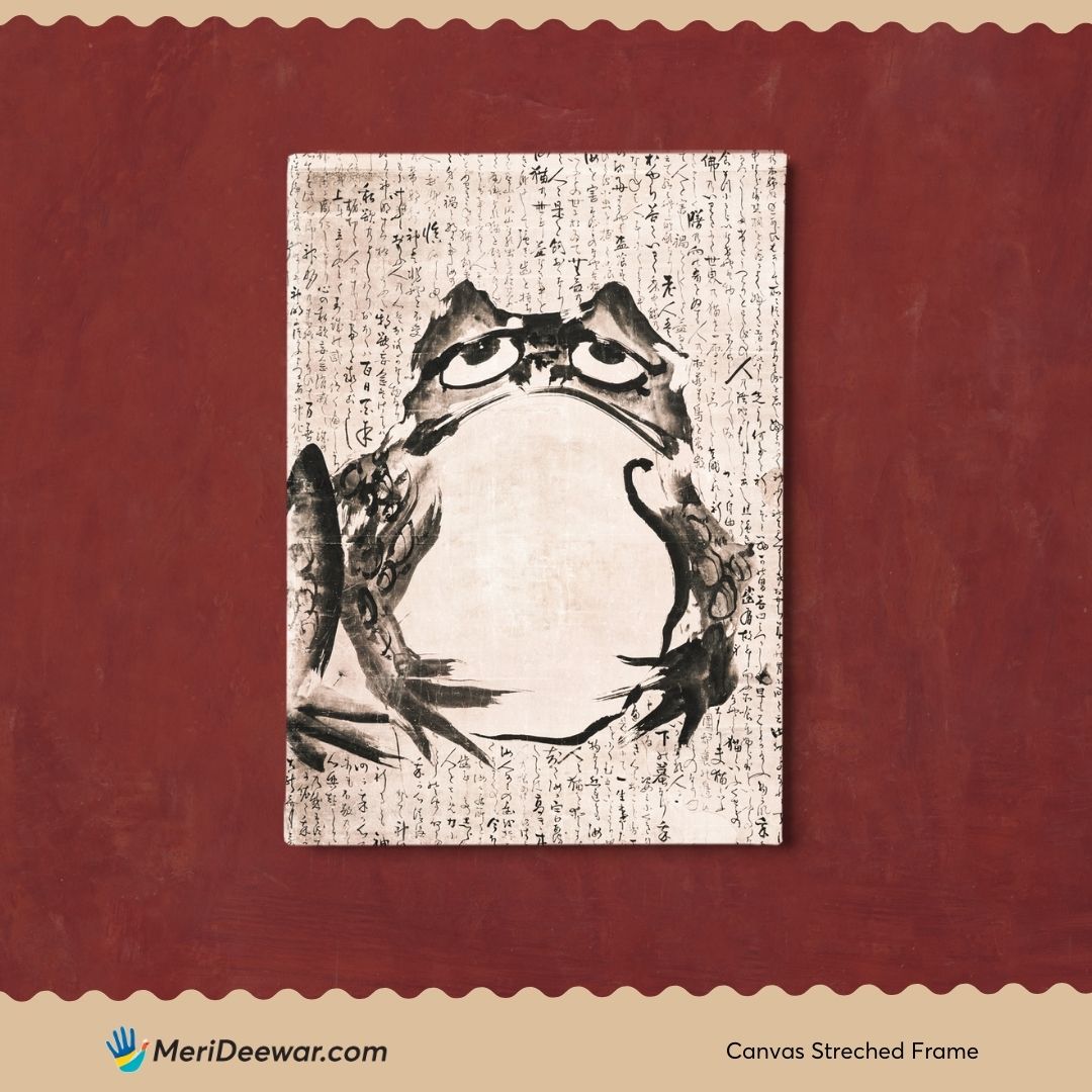 Frog Vintage Art by Getsuju 3 : 4 Vertical New Premium Wall Art Canvas by MeriDeewar