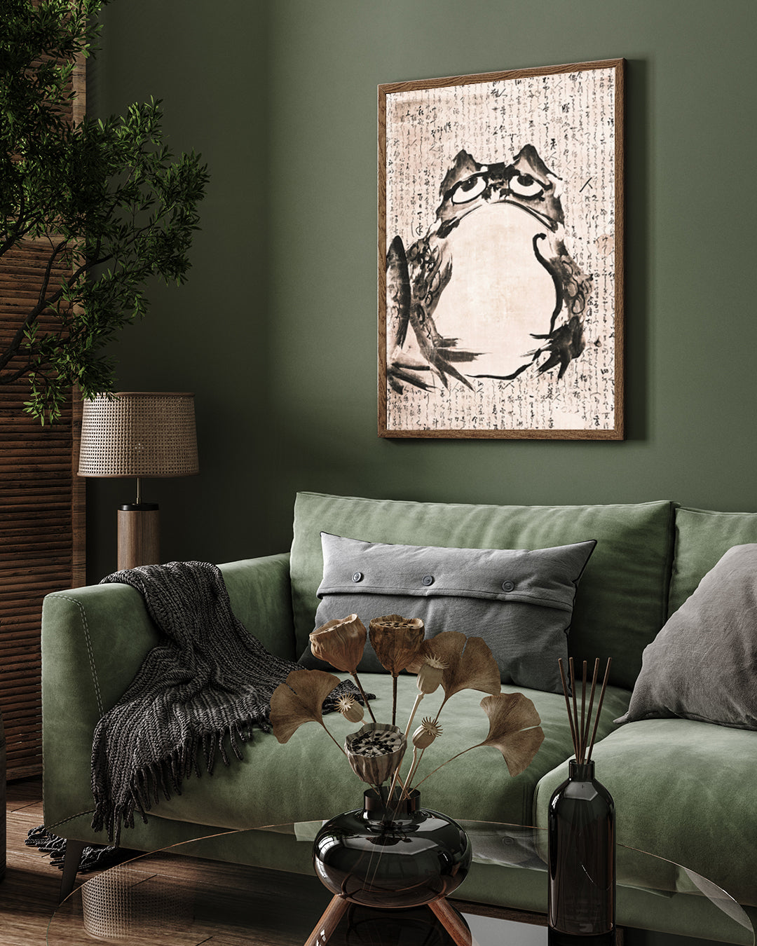 Frog Vintage Art by Getsuju 3 : 4 Vertical New Premium Wall Art Canvas by MeriDeewar
