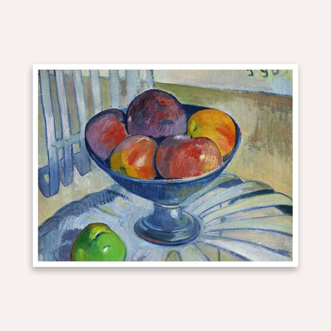 Fruit Bowl Still Life Painting for Dining Room | Paul Gauguin Wall Art | Giclée Print 4 : 3 Horizontal Premium Wall Art Canvas by MeriDeewar