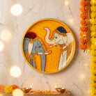Gajraj Shringar | Hand-Painted Royal Elephants Wall Art Curate Premium Wall Art Canvas by MeriDeewar