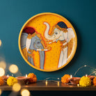 Gajraj Shringar | Hand-Painted Royal Elephants Wall Art Curate Premium Wall Art Canvas by MeriDeewar