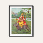 Ganesh on His Vahana Painting – Raja Ravi Varma Hindu Mythology Wall Art | MeriDeewar 3 : 4.2 Vertical Premium Wall Art Canvas by MeriDeewar