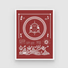 Ganesh Pooja Warli Painting: Unique Indian Art Decor 3 : 4 Vertical New Premium Wall Art Canvas by MeriDeewar