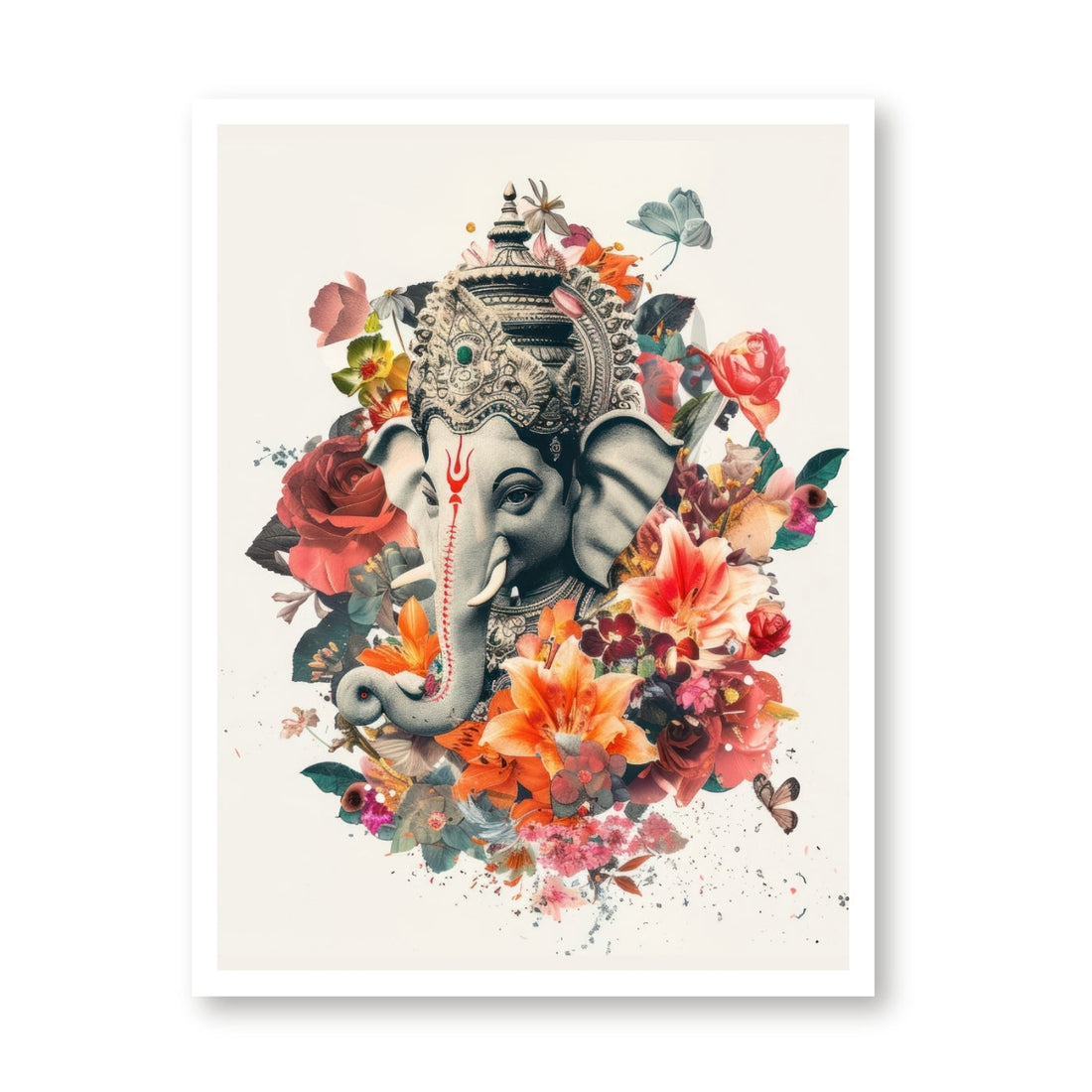 Ganesha Drawing 3 : 4.2 Vertical Premium Wall Art Canvas by MeriDeewar