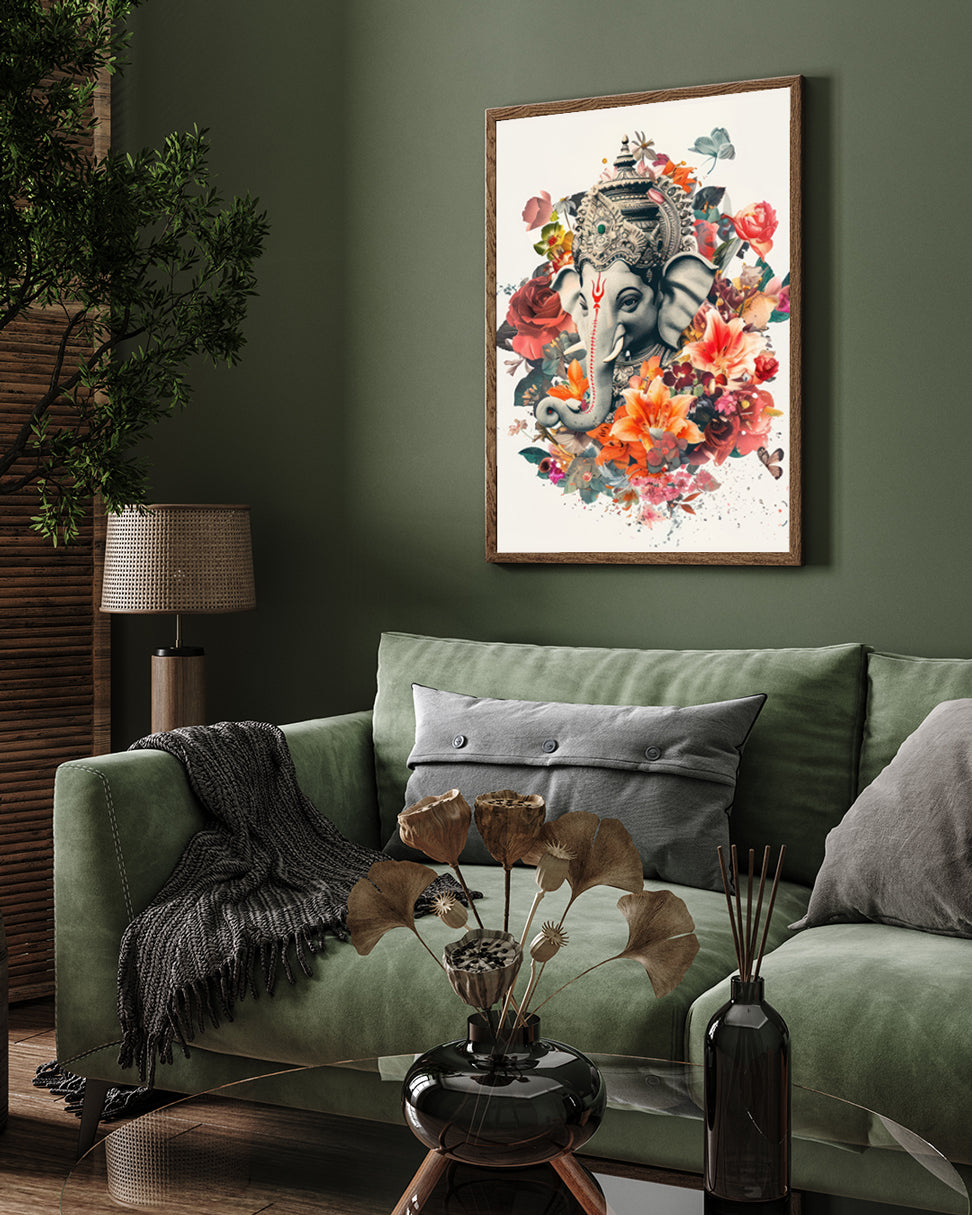 Ganesha Drawing 3 : 4.2 Vertical Premium Wall Art Canvas by MeriDeewar