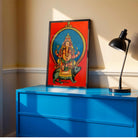 Ganesha Painting for Home – Mushka Ganpati on Vahana | Spiritual Wall Art India 2 : 3 Vertical Premium Wall Art Canvas by MeriDeewar
