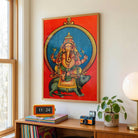 Ganesha Painting for Home – Mushka Ganpati on Vahana | Spiritual Wall Art India 2 : 3 Vertical Premium Wall Art Canvas by MeriDeewar