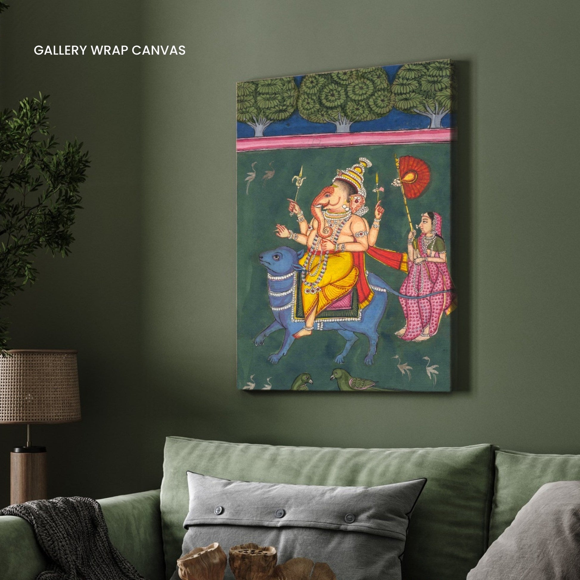 Ganesha's Royal Procession: A Journey of Divine Blessings 2 : 3 Vertical Premium Wall Art Canvas by MeriDeewar