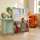 Gangawataran Painting by Raja Ravi Varma | Shiva Ganga Spiritual Wall Art for Home 3 : 4 Vertical Premium Wall Art Canvas by MeriDeewar