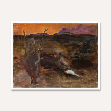 Ganges After Sunset Oil Painting | Horizontal Framed Print 4 : 3 Horizontal Premium Wall Art Canvas by MeriDeewar