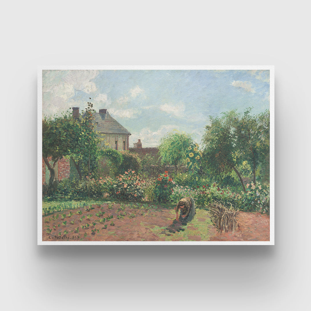 Garden at Eragny at Posterlou by Camille Pissarro 3 : 4 Horizontal New Premium Wall Art Canvas by MeriDeewar