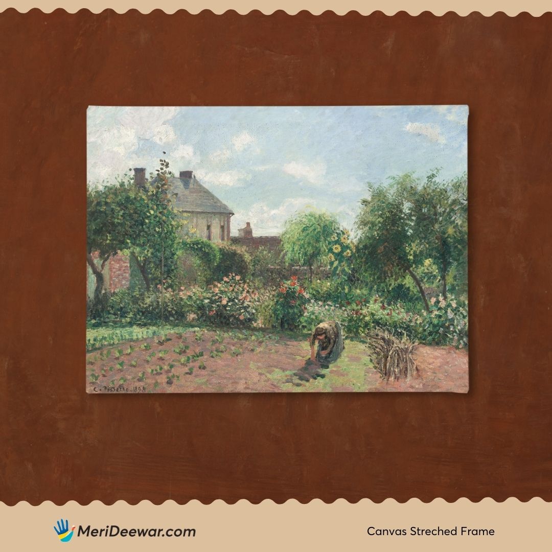 Garden at Eragny at Posterlou by Camille Pissarro 3 : 4 Horizontal New Premium Wall Art Canvas by MeriDeewar