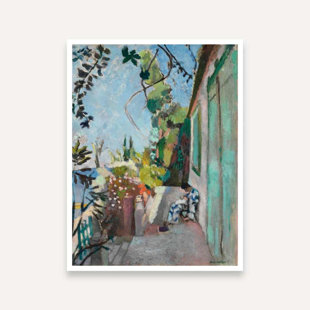 Garden Scenery Painting for Living Room | Henri Matisse The Terrace St Tropez | Giclée Print 3 : 4 Vertical Premium Wall Art Canvas by MeriDeewar