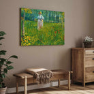 Garden Scenery Painting for Living Room | Van Gogh Woman in Garden | Wall Art Print 4 : 3 Horizontal Premium Wall Art Canvas by MeriDeewar