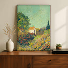 "Garden with Path" Masterpiece Fine Art Print | Vertical Borderless Art Frame Poster Premium Wall Art Canvas by MeriDeewar