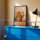 Genda in Terracotta | Marigold Still Life Wall Art 3 : 4 Vertical Premium Wall Art Canvas by MeriDeewar