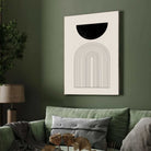 Geometric Arch and Half Circle Poster | Vertical Contemporary Boho White Framed Wall Art 2 : 3 Vertical Premium Wall Art Canvas by MeriDeewar