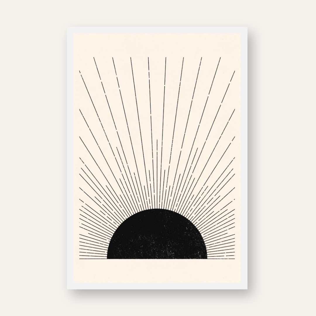 Geometric Arch and Half Circle Poster | Vertical Contemporary Boho White Framed Wall Art 2 : 3 Vertical Premium Wall Art Canvas by MeriDeewar