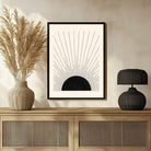 Geometric Arch and Half Circle Poster | Vertical Contemporary Boho White Framed Wall Art 2 : 3 Vertical Premium Wall Art Canvas by MeriDeewar