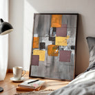 Geometric Cadence | Modern Color Block Geometric Abstract Fine Wall Art 3 : 4 Vertical Premium Wall Art Canvas by MeriDeewar