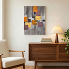 Geometric Cadence | Modern Color Block Geometric Abstract Fine Wall Art 3 : 4 Vertical Premium Wall Art Canvas by MeriDeewar
