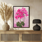 Geranium Flower Abstract Painting 3 : 4 Vertical New Premium Wall Art Canvas by MeriDeewar