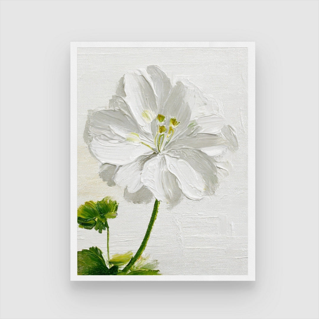 Geranium Flower Abstract Painting - Colorful Wall Art 3 : 4 Vertical New Premium Wall Art Canvas by MeriDeewar