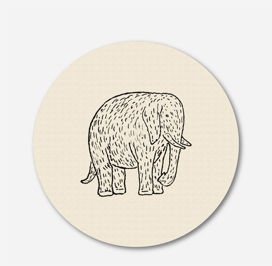 Gestel Elephant Circular Canvas Frame Circular Canvas Frame Premium Wall Art Canvas by MeriDeewar