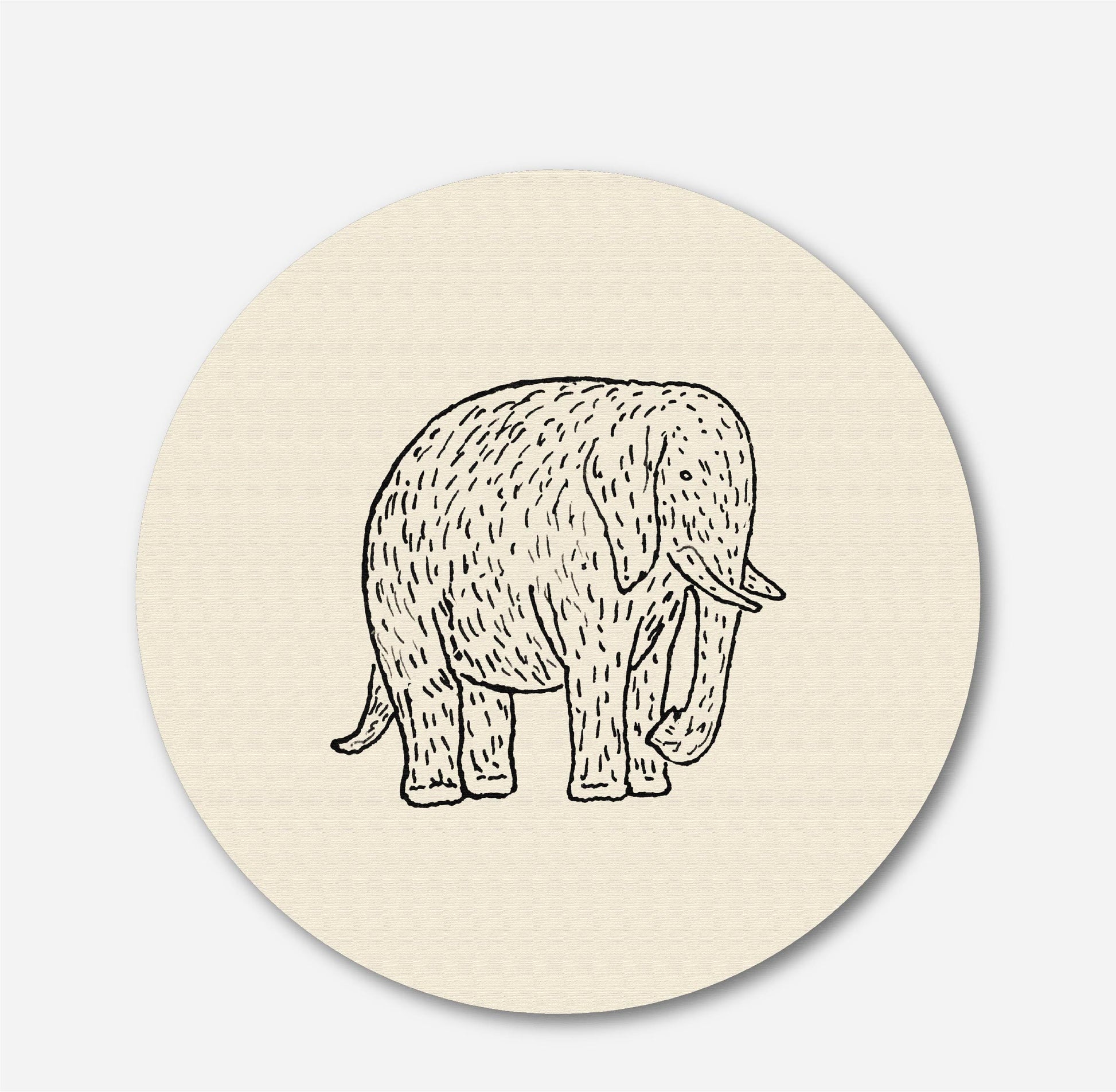 Gestel Elephant Circular Canvas Frame Circular Canvas Frame Premium Wall Art Canvas by MeriDeewar