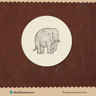 Gestel Elephant Circular Canvas Frame Circular Canvas Frame Premium Wall Art Canvas by MeriDeewar