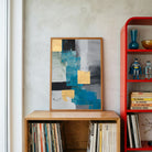 Gilded Mosaic | Modern Textured Gold Leaf & Stone Abstract Wall Art 3 : 4 Vertical Premium Wall Art Canvas by MeriDeewar