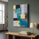 Gilded Mosaic | Modern Textured Gold Leaf & Stone Abstract Wall Art 3 : 4 Vertical Premium Wall Art Canvas by MeriDeewar