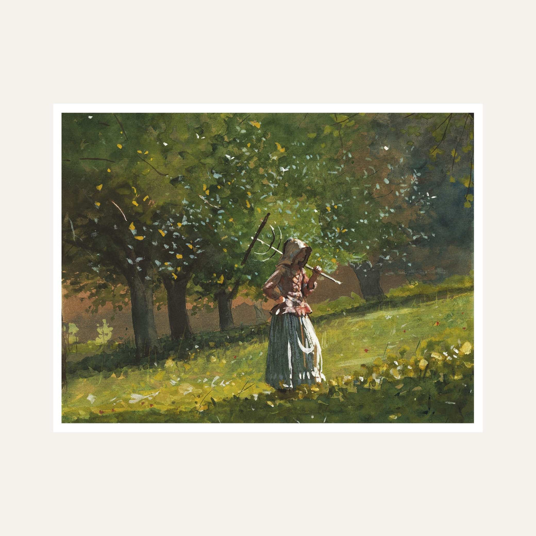 Girl in Garden Scenery Painting for Living Room | Nature Wall Art | Giclée Print 6 : 5 Horizontal Premium Wall Art Canvas by MeriDeewar