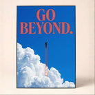 "Go Beyond" Ladder to the Sky Motivational Poster | Vertical Borderless Art Frame Poster Premium Wall Art Canvas by MeriDeewar