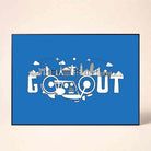 "Go Out" World Travel Landmarks Poster | Horizontal Borderless Art Frame Poster Premium Wall Art Canvas by MeriDeewar