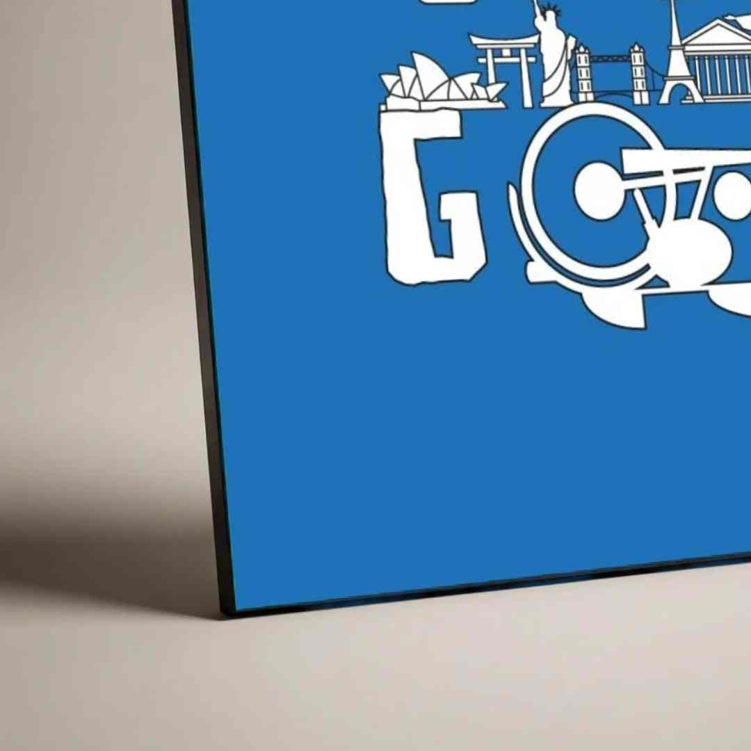 "Go Out" World Travel Landmarks Poster | Horizontal Borderless Art Frame Poster Premium Wall Art Canvas by MeriDeewar