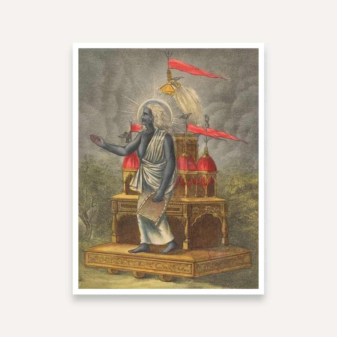 Goddess Dhumavati Spiritual Painting for Puja Room | Vintage Hindu Art Print for Home 4 :5 Vertical Premium Wall Art Canvas by MeriDeewar