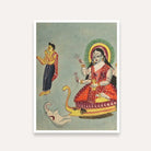 Goddess Ganga Kalighat Painting for Home | Spiritual Wall Art | Giclée Fine Art Print 4 :5 Vertical Premium Wall Art Canvas by MeriDeewar