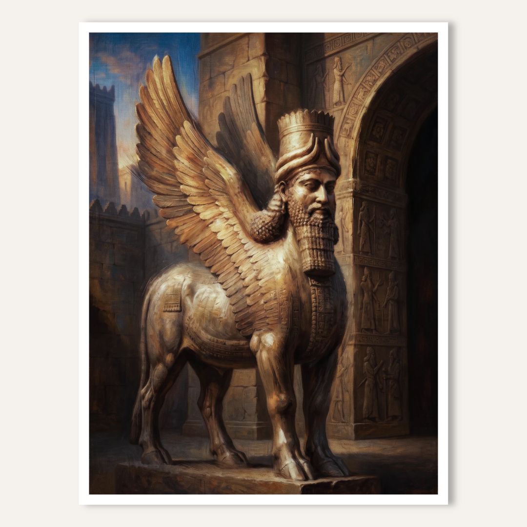 Godha | Parsi Cultural Wall Art 3 : 4 Vertical Premium Wall Art Canvas by MeriDeewar