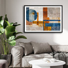 Golden Axis – Modern Geometric Abstract Wall Art Print 2 : 3 Horizontal Premium Wall Art Canvas by MeriDeewar