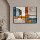 Golden Axis – Modern Geometric Abstract Wall Art Print 2 : 3 Horizontal Premium Wall Art Canvas by MeriDeewar